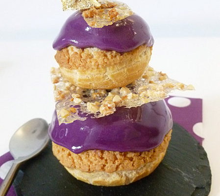 Religieuse à la figue et au lait d'amande