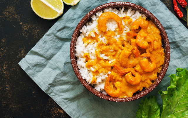 Curry de crevettes au lait de coco