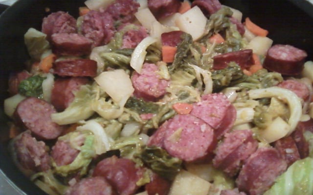Saucisses au chou vert