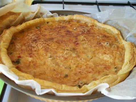 Tarte au thon et poivrons grillés