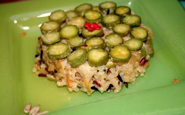 Risotto de 3 riz aux fleurs et ses petites courgettes