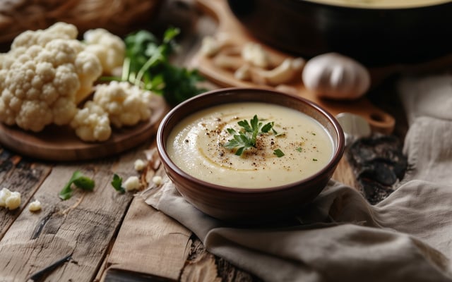 Velouté de chou fleur au lait de coco