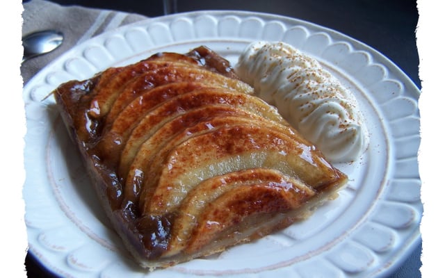 Tarte fine pomme cannelle et crème de marron