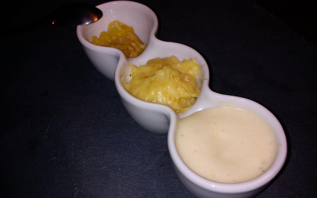 Gratin de pommes de terre-raclette en trois textures