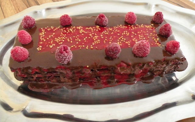 Feuilleté aux framboises