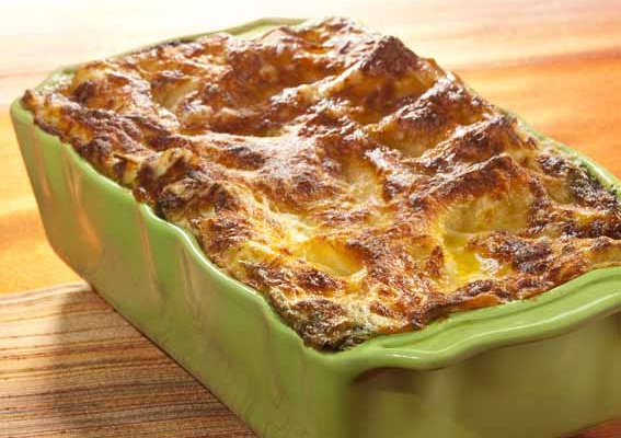 Lasagnes au saumon, épinards et Comté