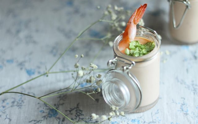 Verrines de crevettes et sauce cocktail maison
