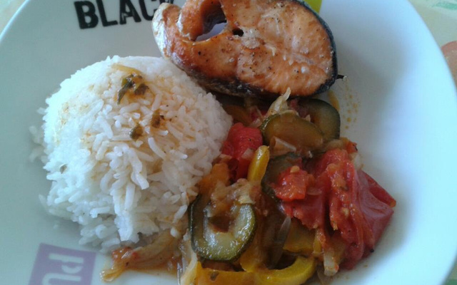 Saumon et ses légumes d'été