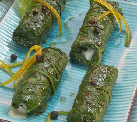 Paupiette de maroilles aux feuilles d'épinard