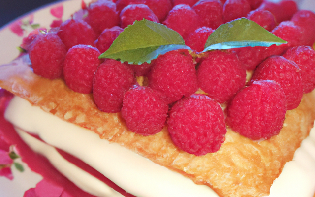 Crème à la framboise - mille feuille