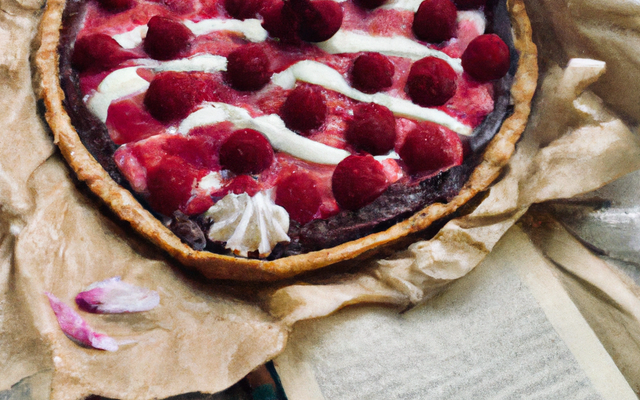 Tarte aux framboises et ganache au chocolat blanc