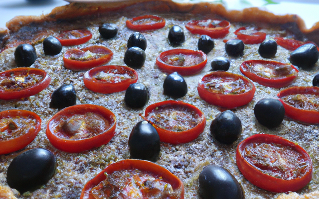 Tarte tomates-olives noires