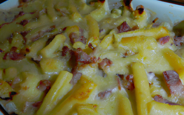 Gratin de pâtes au chèvre et jambon