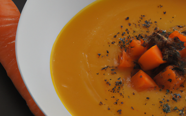 Velouté de potimarron et carottes aux truffes