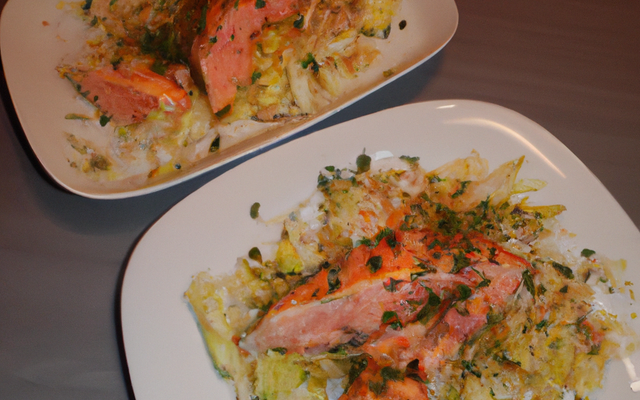 Saumon mi-cuit, fenouil et chou rouge façon coleslaw