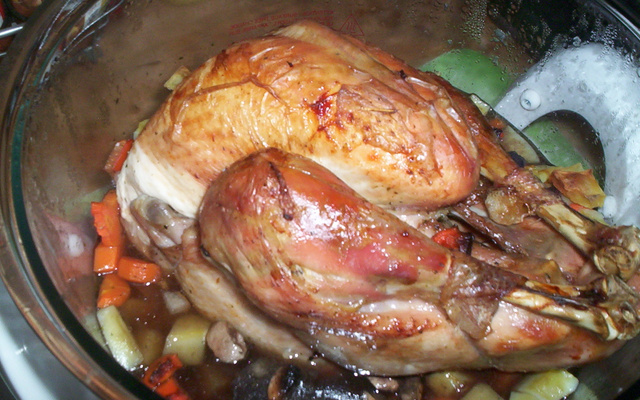 Dinde chaponnée au whisky