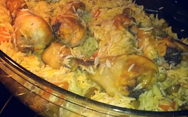 Poulet et son riz safrané
