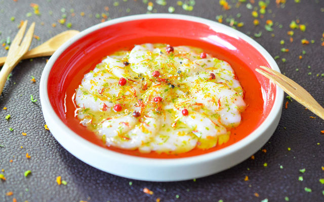 Carpaccio de Saint-Jacques aux zestes d'agrumes