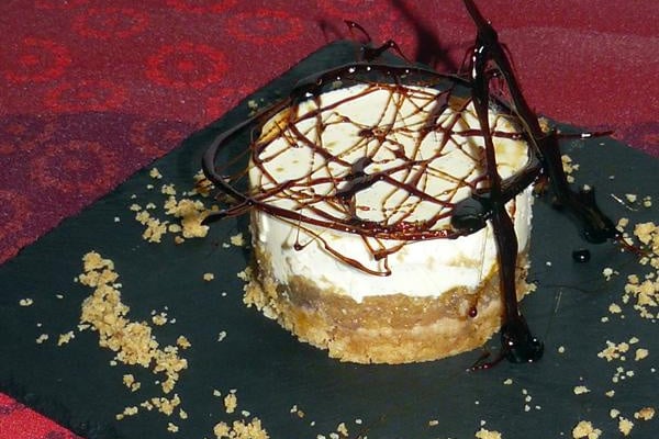 Panna cotta et compotée de Kaki sur biscuit coco