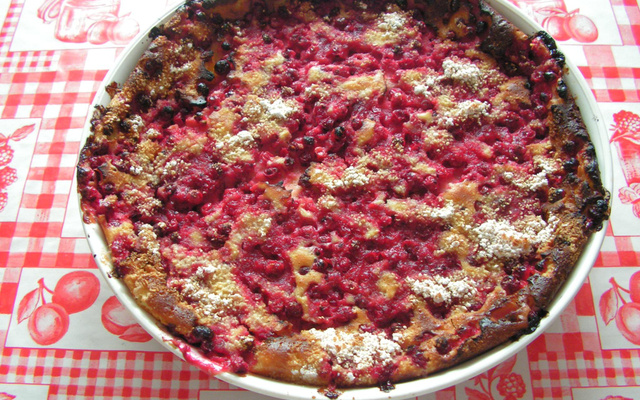 Gâteau au fromage blanc et aux groseilles