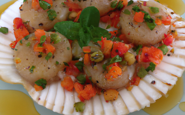 Tartare de coquille St-Jacques à l'huile d'olive vierge extra