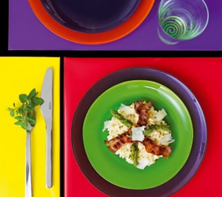 Risotto aux asperges, lard fumé et parmesan