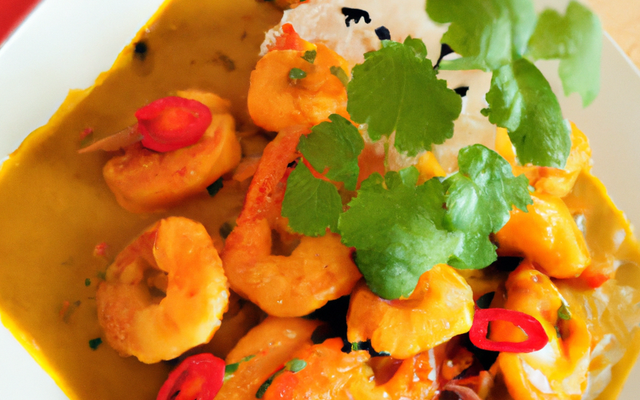 Crevettes coco curry