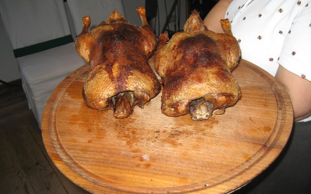 Canard farci aux pommes et Calvados