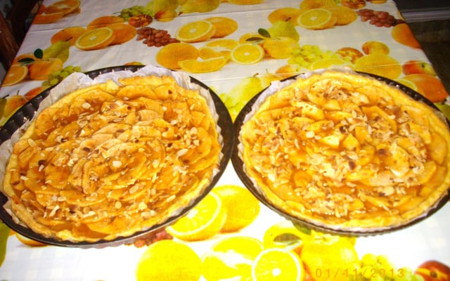 Tarte aux pommes et amandes effilées