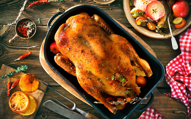 Canard farci aux pommes et Calvados