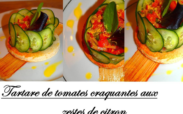 Tartare de tomates craquantes aux zestes de citron