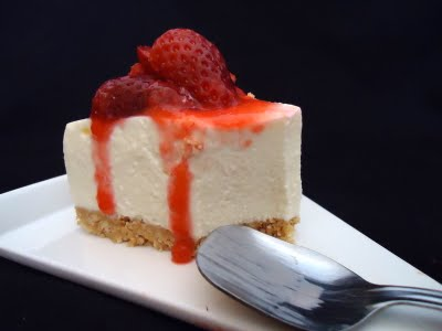 Cheesecake original au chocolat blanc et aux fraises