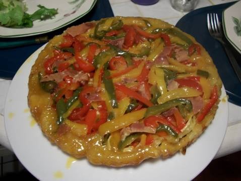 Tarte tatin aux poivrons et au chèvre