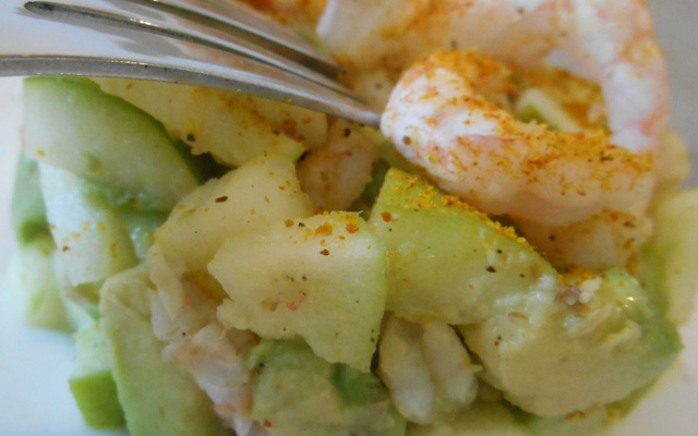 Tartare crevette, pomme verte & avocat