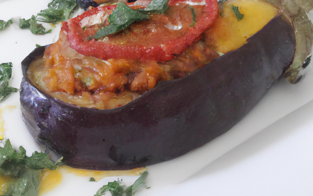 Aubergine farcie au chorizo