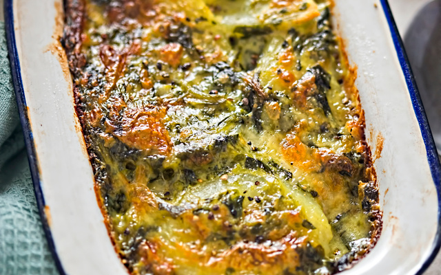Gratin de pommes de terre et d'épinard