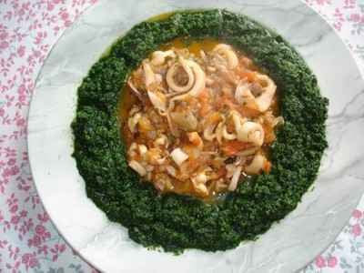 Encornets aux épinards