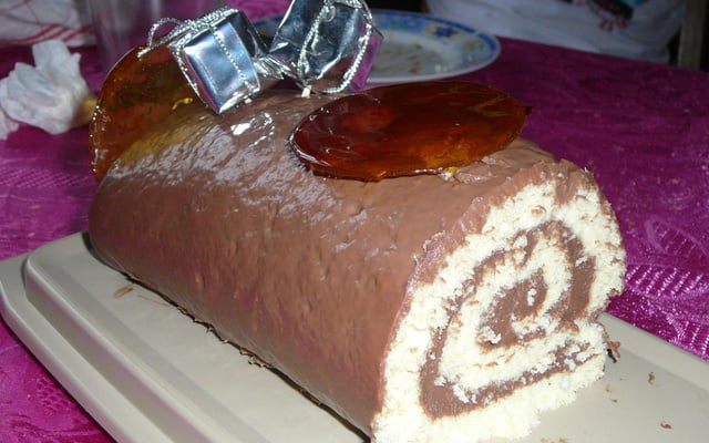 Bûche duo chocolat et caramel