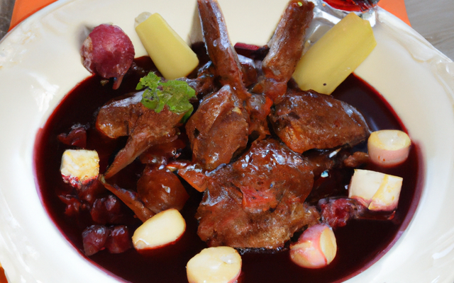 Lotte au vin rouge