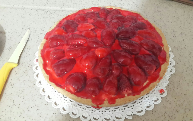 Tarte aux fraises et à la crème anglaise
