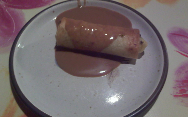 Nems Banane-Chocolat sauce au Carambar