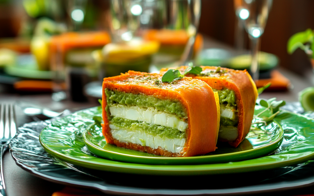 Terrine avocat crabe et sa sauce citron huile d'olive