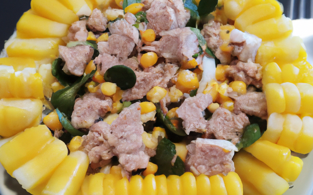 Salade de thon, maïs et pamplemousse bon marché