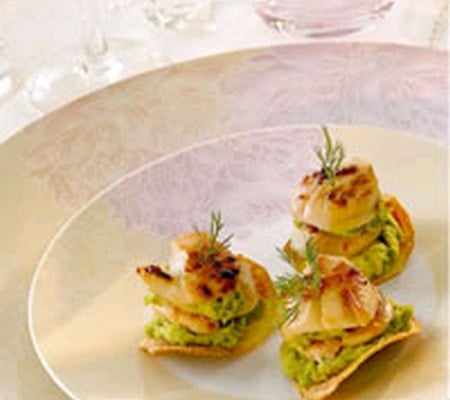 Saint-Jacques sur croquants de pommes de terre