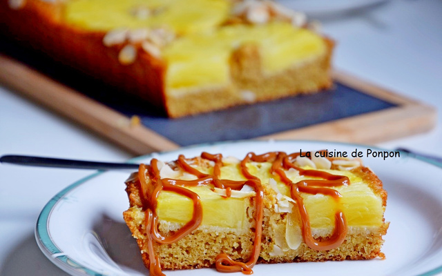 Tarte aux amandes, ricotta et ananas