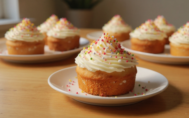Cupcakes vanille, glaçage mascarpone