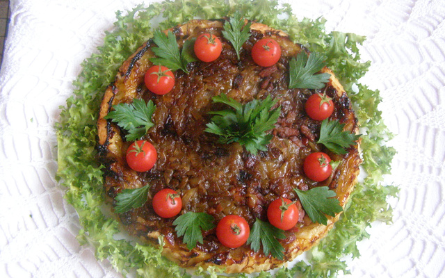 Tatin d'oignons confits au miel
