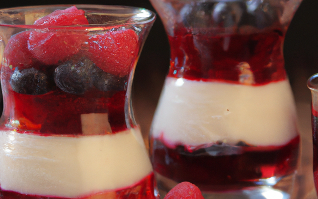 verrines de fruits rouges et crème anglaise