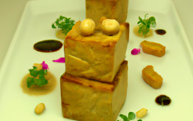 Les cubes de foie gras en mini-légumes
