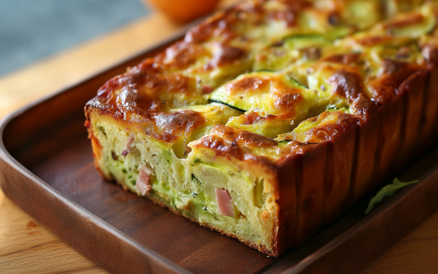 Cake courgette chèvre et jambon